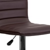 image:imageFlash Furniture Vincent Modern Adjustable Height Barstool with Footrest and Padded MidBack Upholstered Vinyl BarCounter Height Stool WhiteChromeBrown