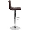 image:imageFlash Furniture Vincent Modern Adjustable Height Barstool with Footrest and Padded MidBack Upholstered Vinyl BarCounter Height Stool WhiteChromeBrown