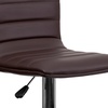 image:imageFlash Furniture Vincent Modern Adjustable Height Barstool with Footrest and Padded MidBack Upholstered Vinyl BarCounter Height Stool WhiteChromeBrown