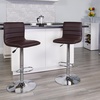 image:imageFlash Furniture Vincent Modern Adjustable Height Barstool with Footrest and Padded MidBack Upholstered Vinyl BarCounter Height Stool WhiteChromeBrown