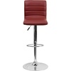 image:imageFlash Furniture Vincent Modern Adjustable Height Barstool with Footrest and Padded MidBack Upholstered Vinyl BarCounter Height Stool WhiteChromeBurgundy