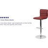 image:imageFlash Furniture Vincent Modern Adjustable Height Barstool with Footrest and Padded MidBack Upholstered Vinyl BarCounter Height Stool WhiteChromeBurgundy