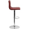 image:imageFlash Furniture Vincent Modern Adjustable Height Barstool with Footrest and Padded MidBack Upholstered Vinyl BarCounter Height Stool WhiteChromeBurgundy