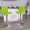 image:imageFlash Furniture Vincent Modern Adjustable Height Barstool with Footrest and Padded MidBack Upholstered Vinyl BarCounter Height Stool WhiteChromeGreen