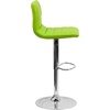 image:imageFlash Furniture Vincent Modern Adjustable Height Barstool with Footrest and Padded MidBack Upholstered Vinyl BarCounter Height Stool WhiteChromeGreen