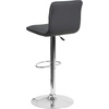 image:imageFlash Furniture Vincent Modern Adjustable Height Barstool with Footrest and Padded MidBack Upholstered Vinyl BarCounter Height Stool WhiteChromeGrey
