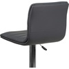 image:imageFlash Furniture Vincent Modern Adjustable Height Barstool with Footrest and Padded MidBack Upholstered Vinyl BarCounter Height Stool WhiteChromeGrey