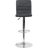 image:imageFlash Furniture Vincent Modern Adjustable Height Barstool with Footrest and Padded MidBack Upholstered Vinyl BarCounter Height Stool WhiteChromeGrey