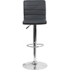 image:imageFlash Furniture Vincent Modern Adjustable Height Barstool with Footrest and Padded MidBack Upholstered Vinyl BarCounter Height Stool WhiteChromeGrey