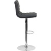image:imageFlash Furniture Vincent Modern Adjustable Height Barstool with Footrest and Padded MidBack Upholstered Vinyl BarCounter Height Stool WhiteChromeGrey