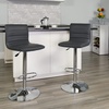 image:imageFlash Furniture Vincent Modern Adjustable Height Barstool with Footrest and Padded MidBack Upholstered Vinyl BarCounter Height Stool WhiteChromeGrey