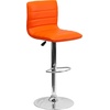 image:imageFlash Furniture Vincent Modern Adjustable Height Barstool with Footrest and Padded MidBack Upholstered Vinyl BarCounter Height Stool WhiteChromeOrange