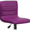 image:imageFlash Furniture Vincent Modern Adjustable Height Barstool with Footrest and Padded MidBack Upholstered Vinyl BarCounter Height Stool WhiteChromePurple