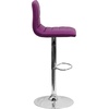 image:imageFlash Furniture Vincent Modern Adjustable Height Barstool with Footrest and Padded MidBack Upholstered Vinyl BarCounter Height Stool WhiteChromePurple