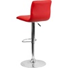image:imageFlash Furniture Vincent Modern Adjustable Height Barstool with Footrest and Padded MidBack Upholstered Vinyl BarCounter Height Stool WhiteChromeRed