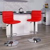 image:imageFlash Furniture Vincent Modern Adjustable Height Barstool with Footrest and Padded MidBack Upholstered Vinyl BarCounter Height Stool WhiteChromeRed