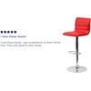 image:imageFlash Furniture Vincent Modern Adjustable Height Barstool with Footrest and Padded MidBack Upholstered Vinyl BarCounter Height Stool WhiteChromeRed