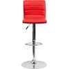 image:imageFlash Furniture Vincent Modern Adjustable Height Barstool with Footrest and Padded MidBack Upholstered Vinyl BarCounter Height Stool WhiteChromeRed
