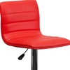 image:imageFlash Furniture Vincent Modern Adjustable Height Barstool with Footrest and Padded MidBack Upholstered Vinyl BarCounter Height Stool WhiteChromeRed