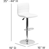 image:imageFlash Furniture Vincent Modern Adjustable Height Barstool with Footrest and Padded MidBack Upholstered Vinyl BarCounter Height Stool WhiteChromeWhite