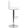 image:imageFlash Furniture Vincent Modern Adjustable Height Barstool with Footrest and Padded MidBack Upholstered Vinyl BarCounter Height Stool WhiteChromeWhite