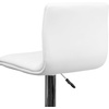 image:imageFlash Furniture Vincent Modern Adjustable Height Barstool with Footrest and Padded MidBack Upholstered Vinyl BarCounter Height Stool WhiteChromeWhite