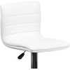 image:imageFlash Furniture Vincent Modern Adjustable Height Barstool with Footrest and Padded MidBack Upholstered Vinyl BarCounter Height Stool WhiteChromeWhite