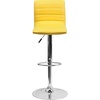 image:imageFlash Furniture Vincent Modern Adjustable Height Barstool with Footrest and Padded MidBack Upholstered Vinyl BarCounter Height Stool WhiteChromeYellow