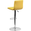 image:imageFlash Furniture Vincent Modern Adjustable Height Barstool with Footrest and Padded MidBack Upholstered Vinyl BarCounter Height Stool WhiteChromeYellow