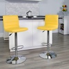 image:imageFlash Furniture Vincent Modern Adjustable Height Barstool with Footrest and Padded MidBack Upholstered Vinyl BarCounter Height Stool WhiteChromeYellow