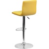 image:imageFlash Furniture Vincent Modern Adjustable Height Barstool with Footrest and Padded MidBack Upholstered Vinyl BarCounter Height Stool WhiteChromeYellow