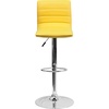 image:imageFlash Furniture Vincent Modern Adjustable Height Barstool with Footrest and Padded MidBack Upholstered Vinyl BarCounter Height Stool WhiteChromeYellow