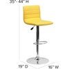 image:imageFlash Furniture Vincent Modern Adjustable Height Barstool with Footrest and Padded MidBack Upholstered Vinyl BarCounter Height Stool WhiteChromeYellow