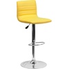 image:imageFlash Furniture Vincent Modern Adjustable Height Barstool with Footrest and Padded MidBack Upholstered Vinyl BarCounter Height Stool WhiteChromeYellow