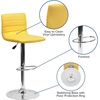 image:imageFlash Furniture Vincent Modern Adjustable Height Barstool with Footrest and Padded MidBack Upholstered Vinyl BarCounter Height Stool WhiteChromeYellow