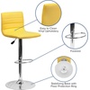 image:imageFlash Furniture Vincent Modern Adjustable Height Barstool with Footrest and Padded MidBack Upholstered Vinyl BarCounter Height Stool WhiteChromeYellow