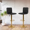 image:imageFlash Furniture Vincent Modern Black Vinyl Adjustable Bar Stool with Back Counter Height Swivel Stool with GoldPedestal Base Set of 2