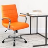 image:imageFlash Furniture Vivian MidBack Pink Vinyl Executive Swivel Office Chair with Chrome Base and ArmsOrange