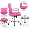 image:imageFlash Furniture Vivian MidBack Pink Vinyl Executive Swivel Office Chair with Chrome Base and ArmsPink