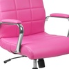 image:imageFlash Furniture Vivian MidBack Pink Vinyl Executive Swivel Office Chair with Chrome Base and ArmsPink