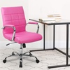 image:imageFlash Furniture Vivian MidBack Pink Vinyl Executive Swivel Office Chair with Chrome Base and ArmsPink