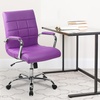 image:imageFlash Furniture Vivian MidBack Pink Vinyl Executive Swivel Office Chair with Chrome Base and ArmsPurple