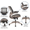 image:imageFlash Furniture Warfield MidBack Transparent Black Mesh Executive Swivel Office Chair with Melrose Gold Frame and FlipUp Arms