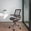 image:imageFlash Furniture Warfield MidBack Transparent Black Mesh Executive Swivel Office Chair with Melrose Gold Frame and FlipUp Arms