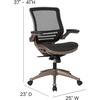 image:imageFlash Furniture Warfield MidBack Transparent Black Mesh Executive Swivel Office Chair with Melrose Gold Frame and FlipUp Arms