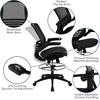 image:imageFlash Furniture Waylon MidBack Swivel Office Chair with Adjustable Foot Ring and Seat Height Ergonomic Mesh Chair with Armrests BlackGoldBlack