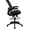 image:imageFlash Furniture Waylon MidBack Swivel Office Chair with Adjustable Foot Ring and Seat Height Ergonomic Mesh Chair with Armrests BlackGoldBlack
