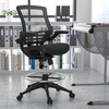 image:imageFlash Furniture Waylon MidBack Swivel Office Chair with Adjustable Foot Ring and Seat Height Ergonomic Mesh Chair with Armrests BlackGoldBlack