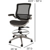 image:imageFlash Furniture Waylon MidBack Swivel Office Chair with Adjustable Foot Ring and Seat Height Ergonomic Mesh Chair with Armrests BlackGoldSilver