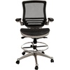 image:imageFlash Furniture Waylon MidBack Swivel Office Chair with Adjustable Foot Ring and Seat Height Ergonomic Mesh Chair with Armrests BlackGoldSilver